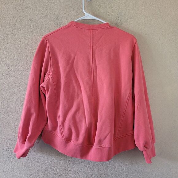 La Ligne Womens Crew Neck Pullover Sweater Size Xsmall Pockets Coral Casual Flaw - Picture 8 of 8